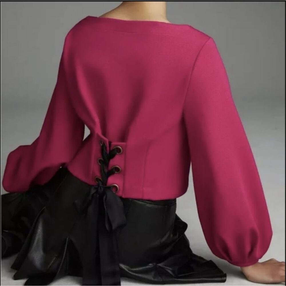 Anthropology bubble sleeve top